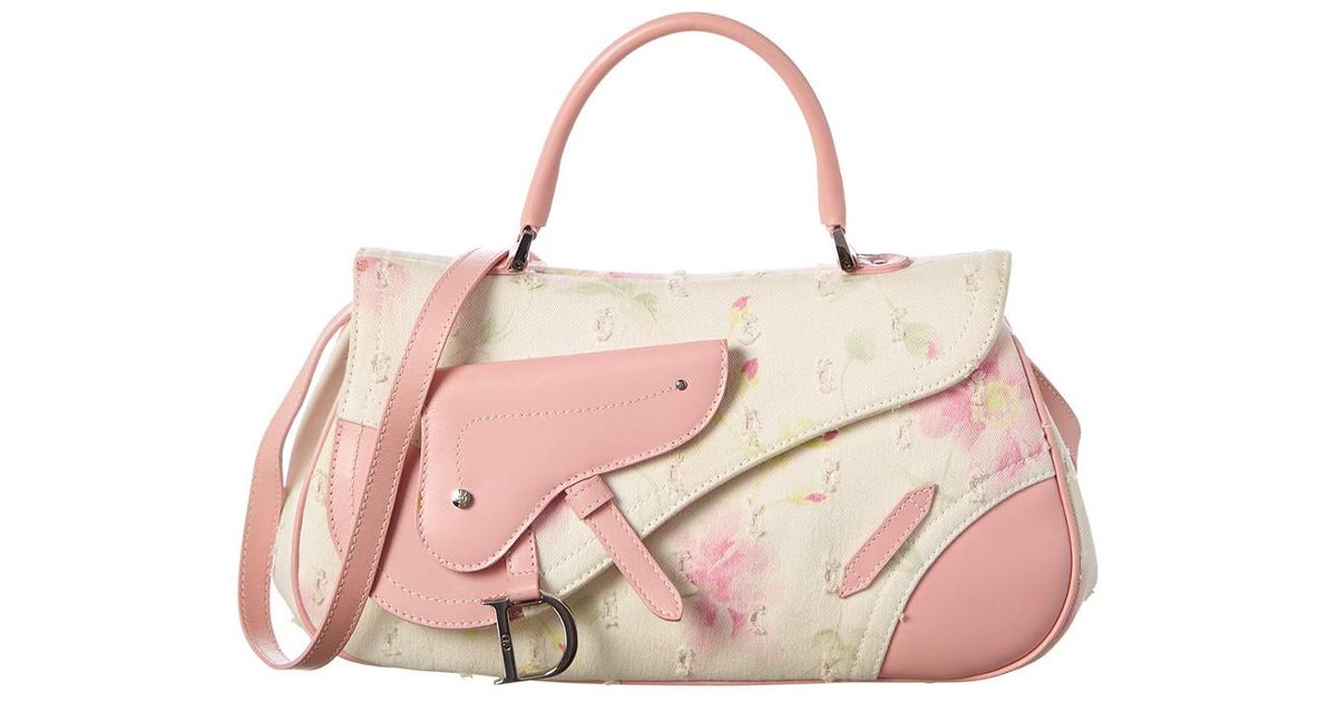 pink dior print bag