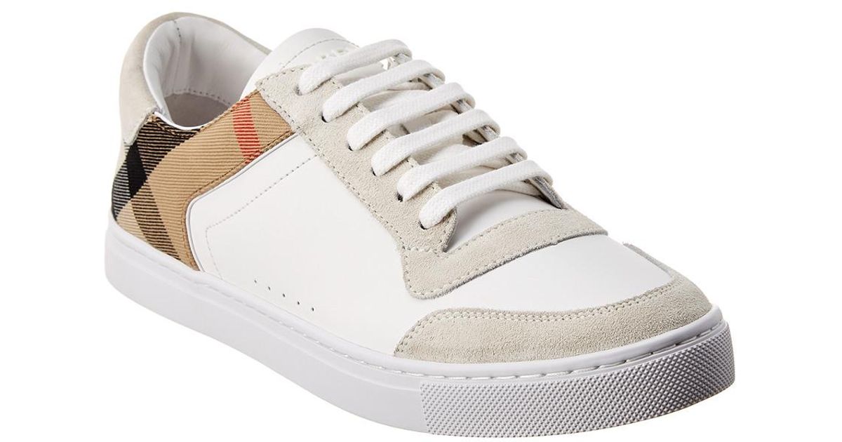 burberry leather and house check sneakers