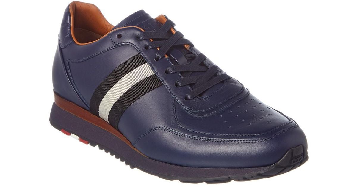 Bally Aston Leather Sneaker in Blue for 