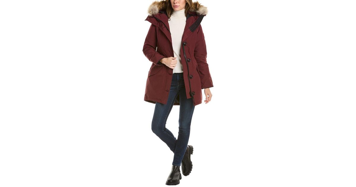 Canada Goose Rossclair Down Parka in Red | Lyst