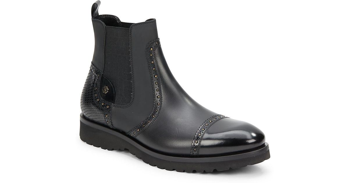 roberto cavalli chelsea leather boots