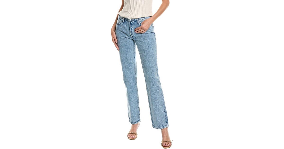 Rag & Bone Piper Alisha Low-rise Straight Jean in Blue | Lyst