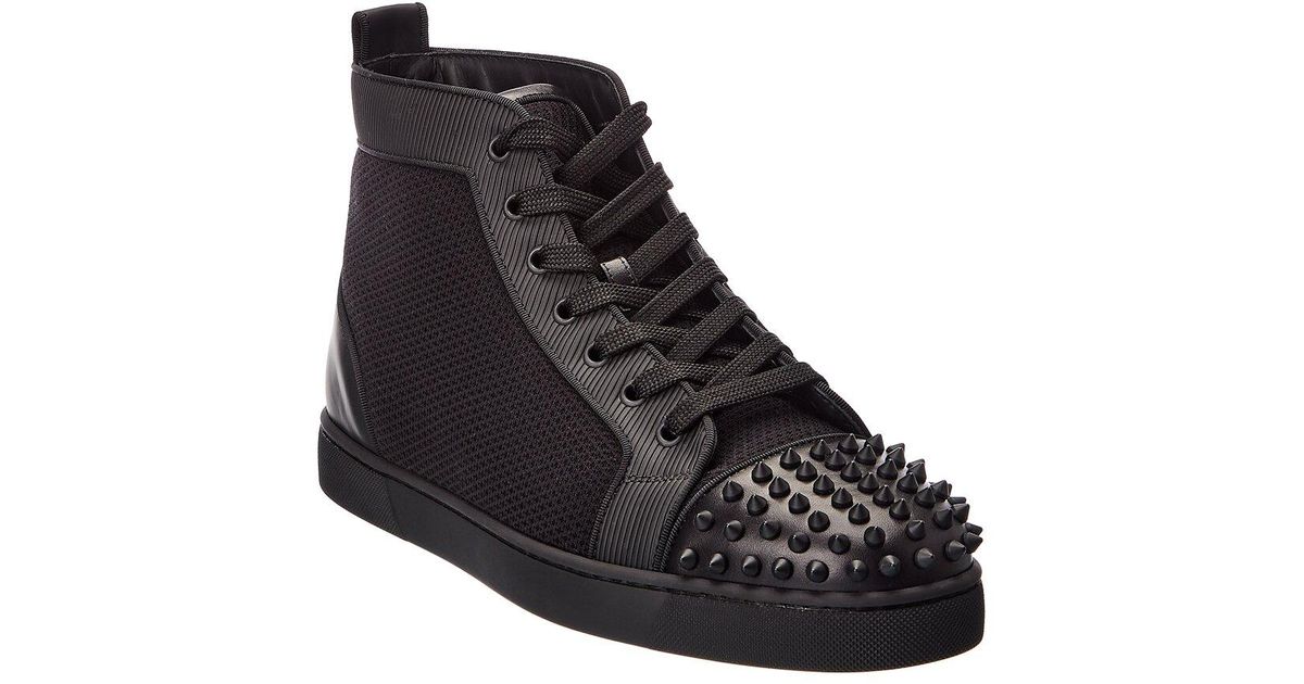 Christian Louboutin Varsilou Spikes Mesh & Leather Sneaker in Black for ...