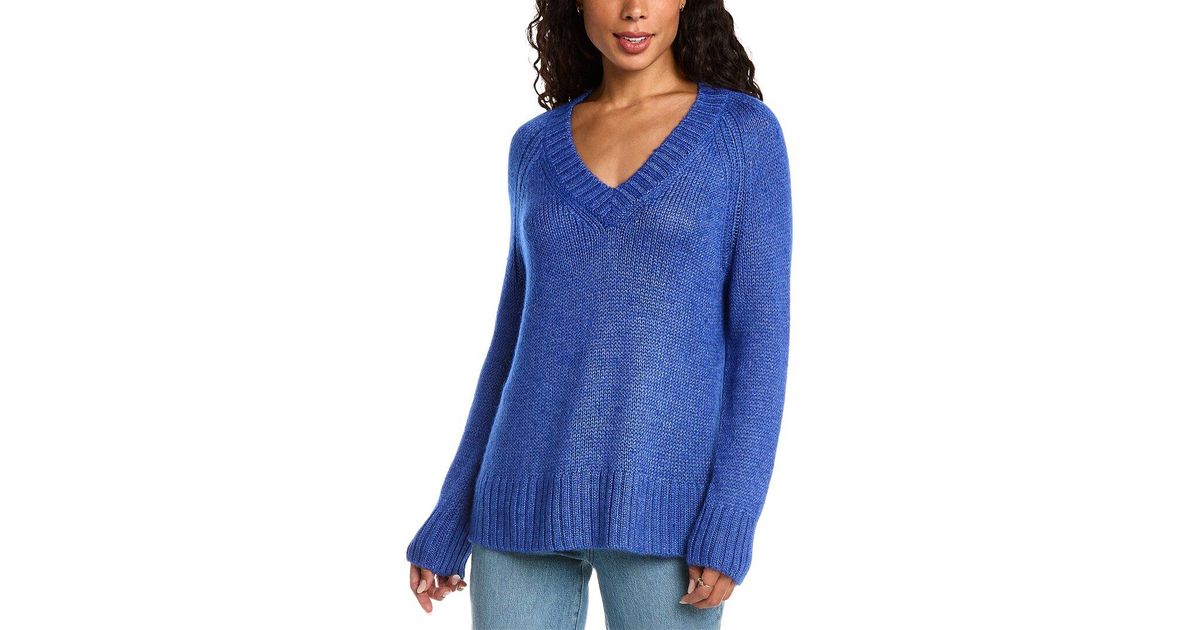 Lafayette 148 New York Raglan Alpaca & Silk-blend Sweater in Blue | Lyst