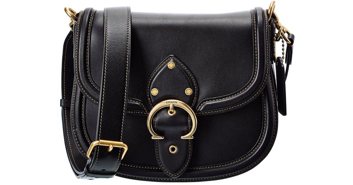 COACH Beat Leather Saddle Bag in Black Lyst