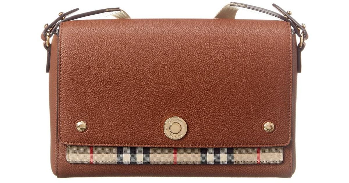 Burberry Note Medium Vintage Check & Leather Shoulder Bag in Brown Lyst