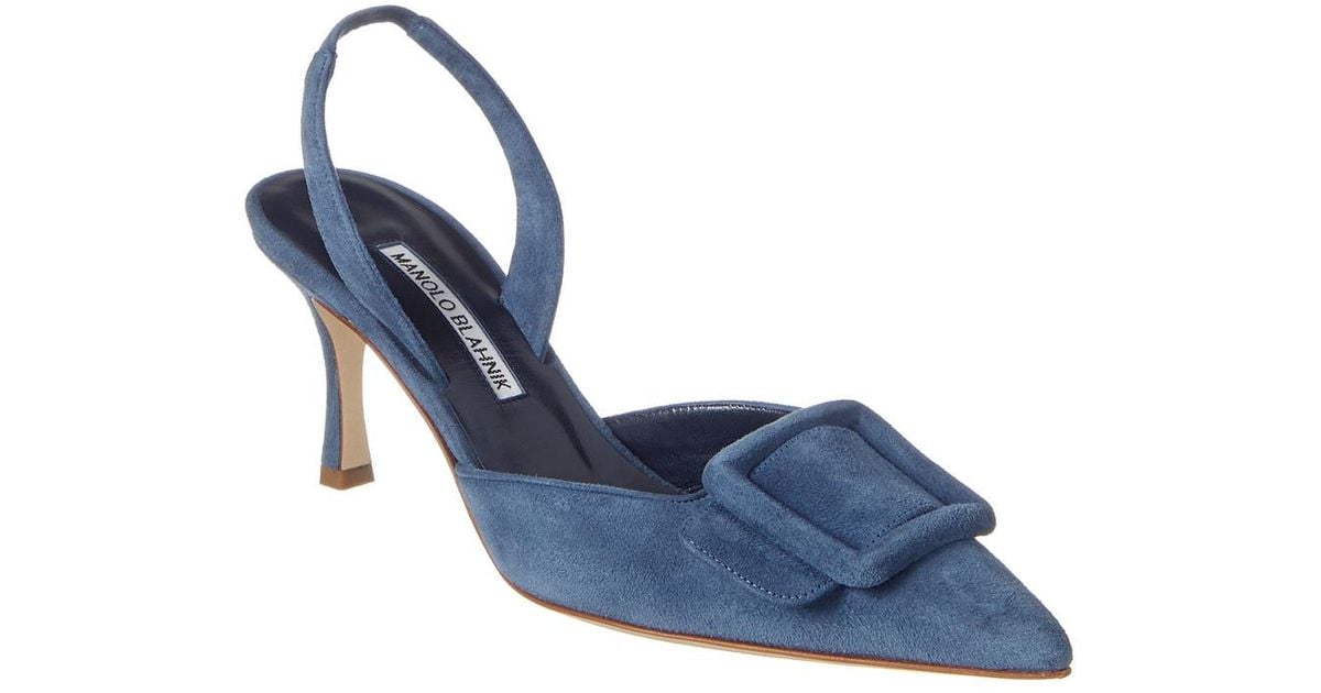 blue suede slingback shoes