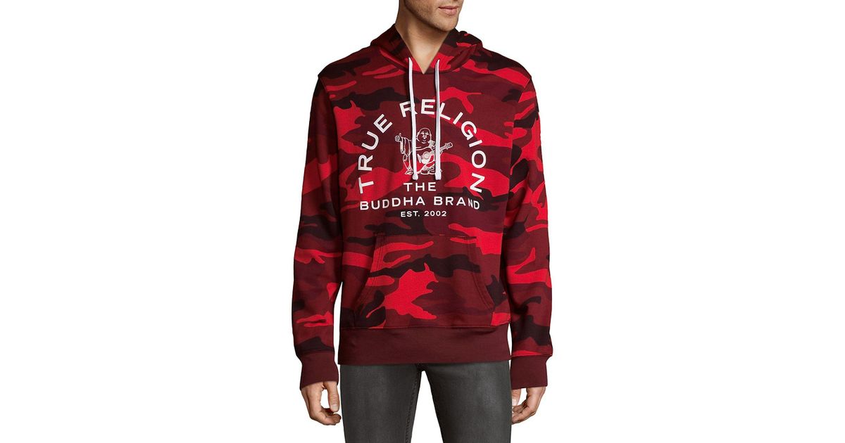 true religion red camo hoodie
