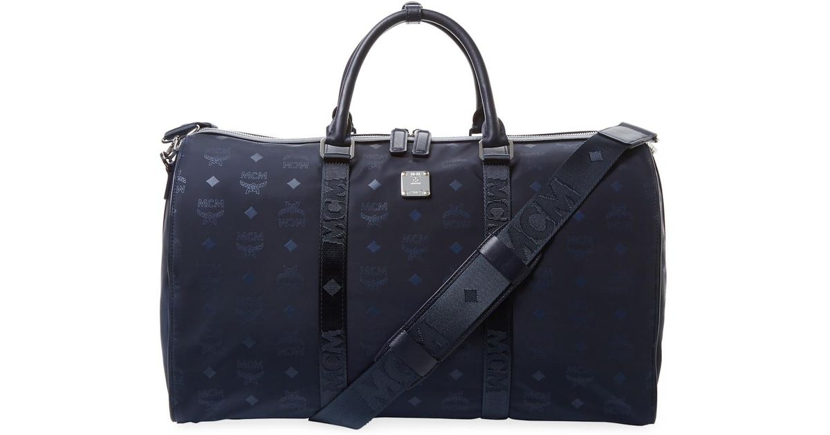 mcm duffle bolsa blue