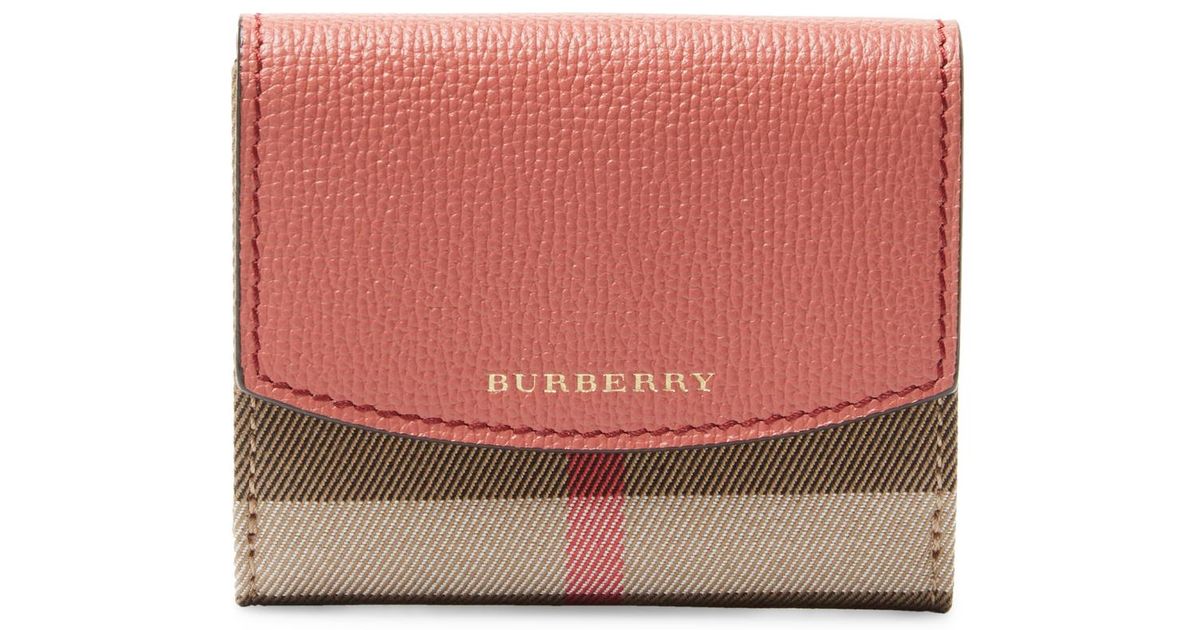 Burberry Short Leather Flap Wallet in Cinnamon Red (Red) | Lyst