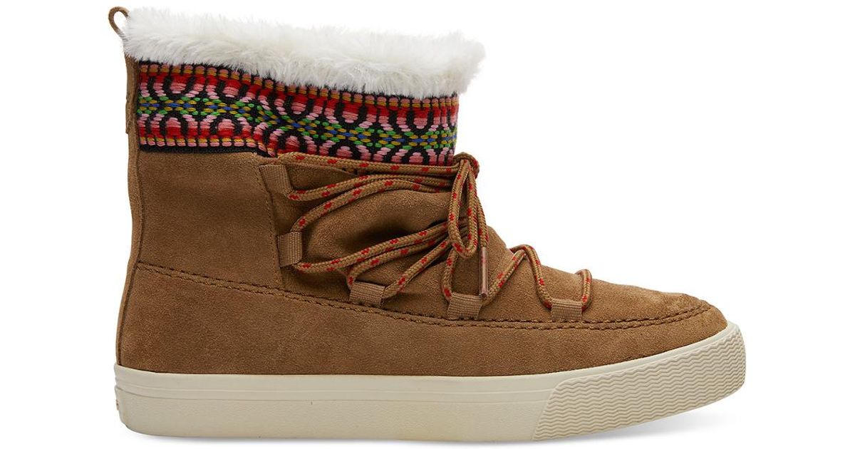 TOMS Suede And Alpine Boot Toffee in 