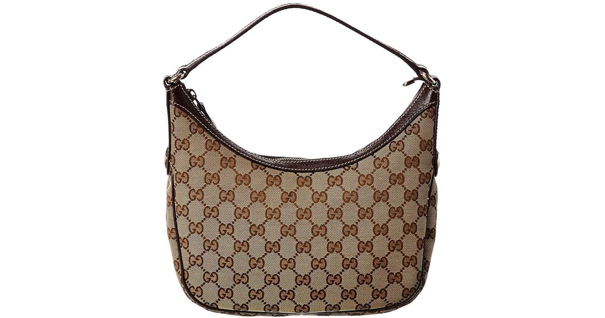 New Gucci Brown GG Canvas Hobo Bag