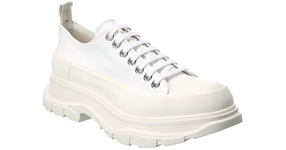 Alexander McQueen Tread Slick Canvas Sneaker in White for Men | Lyst