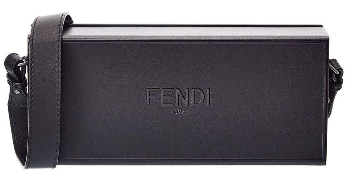 Fendi Horizontal Box Leather Shoulder Bag in Black - Lyst