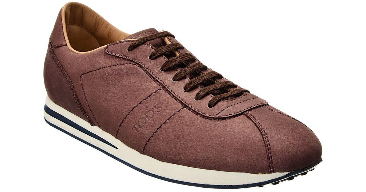 Tod's Allacciato Sportivo Leather Sneaker in Brown for Men | Lyst