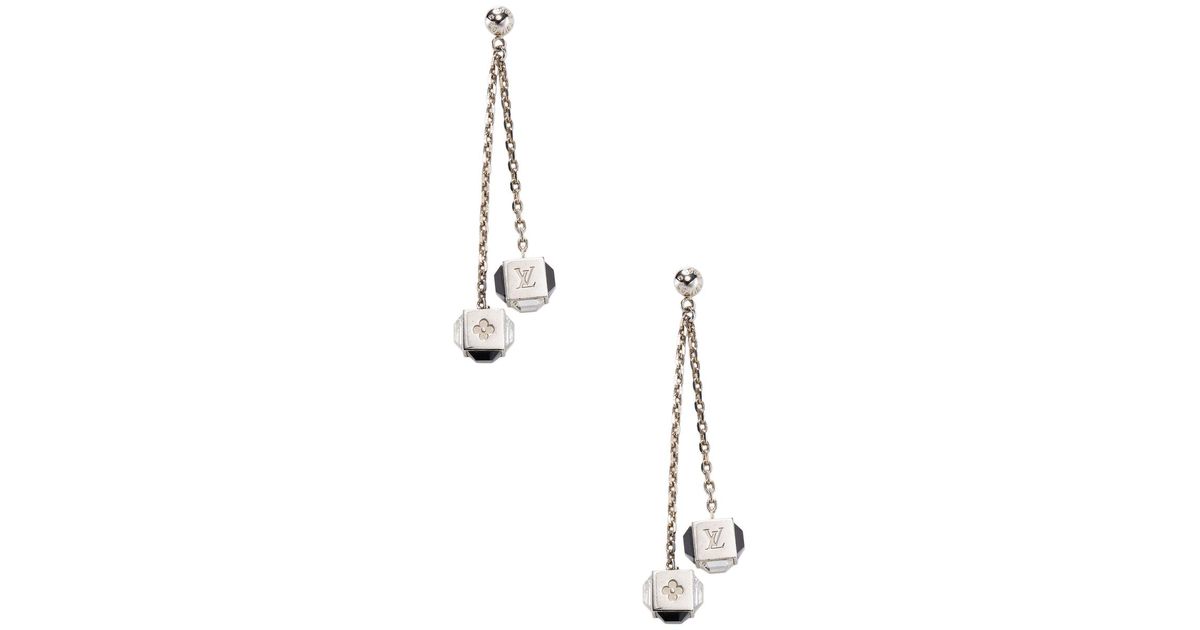 Louis Vuitton Vintage Gamble Silver Earrings in Metallic - Lyst