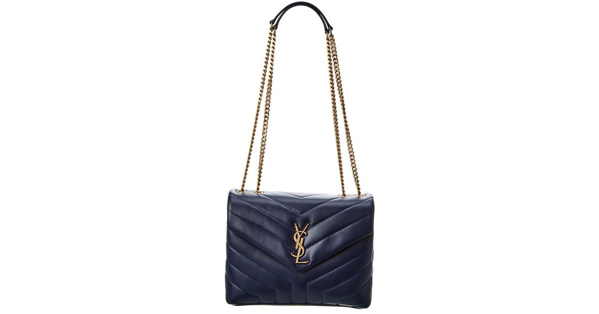 Saint Laurent Loulou Small Matelasse Y Leather Shoulder Bag in Blue Lyst