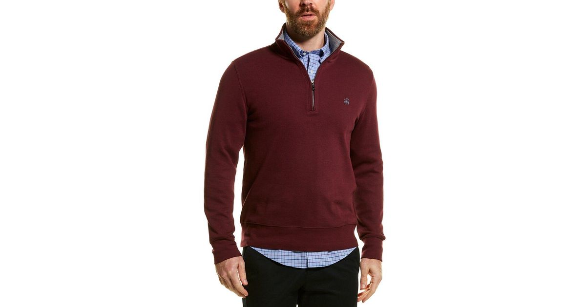 zip Mock Pullover in Purple for Men 