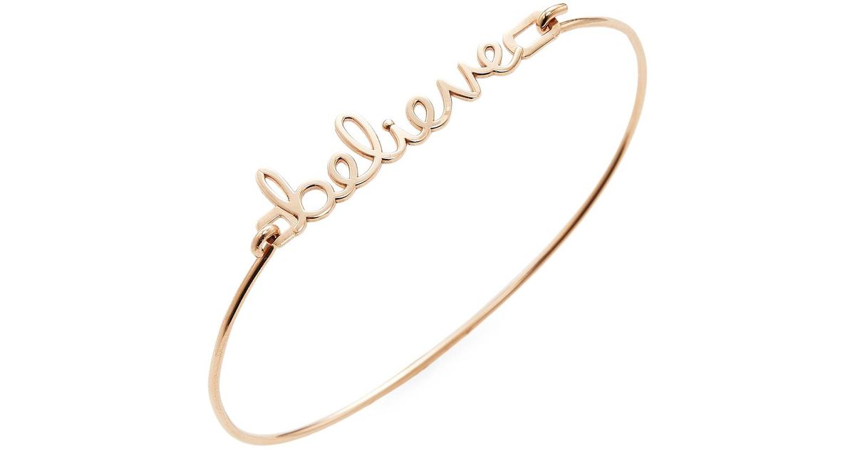 Lyst Sydney Evan Pure Gold Believe Bracelet In Metallic