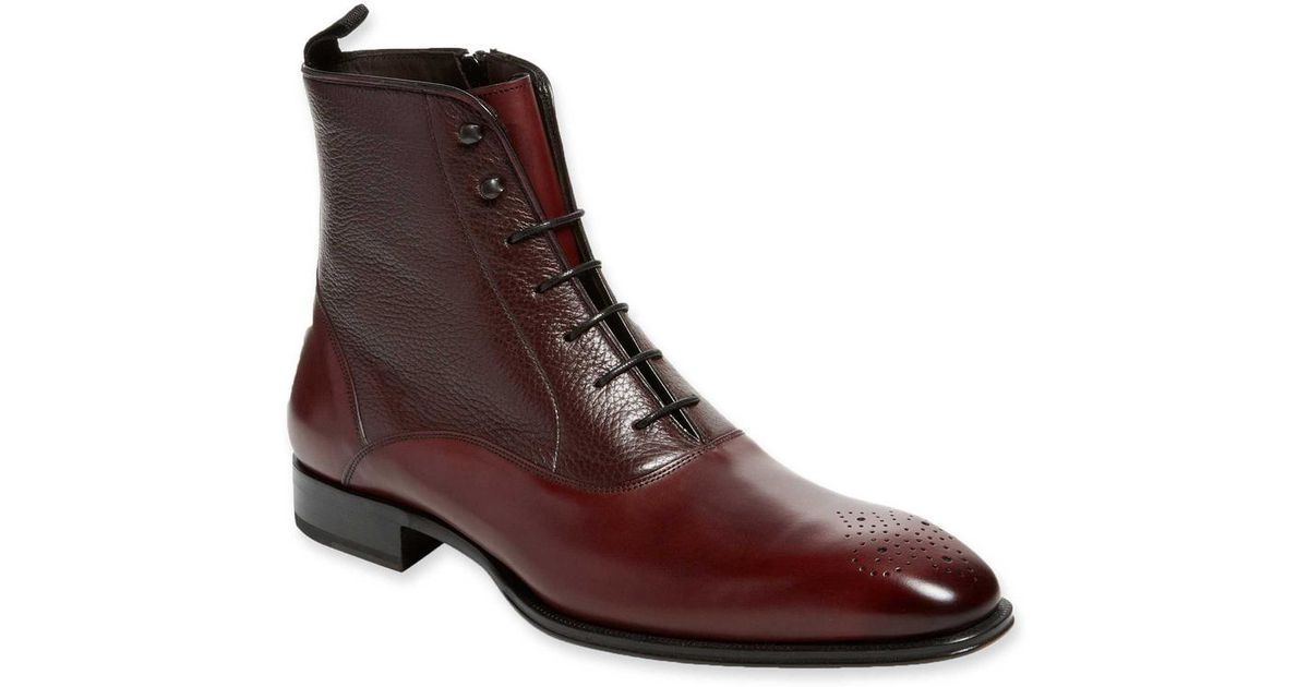 Mezlan Narrow-toe Leather Boot in Burgundy/Brown (Brown) for Men - Lyst