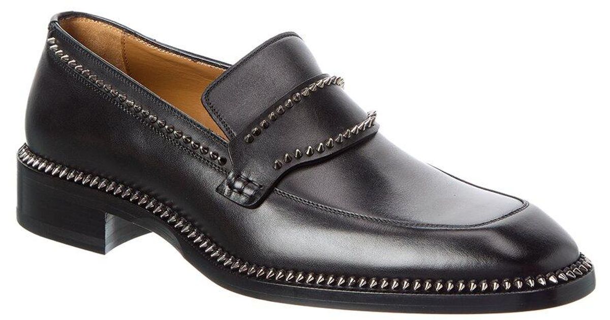 Christian Louboutin Cocoriclou Leather Loafer, Black CHRISTIAN LOUBOUTIN Cocoriclou Studded Leather Derby Shoes  main image 3