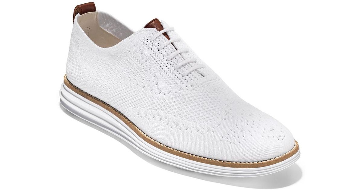cole haan original grand shortwing oxford white