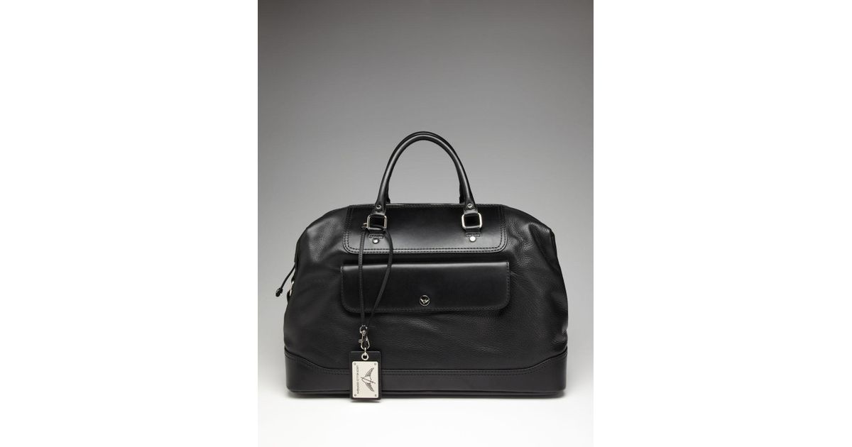 Leonello Borghi Leather Adonis Cowhide Duffle Bag in Black ...
