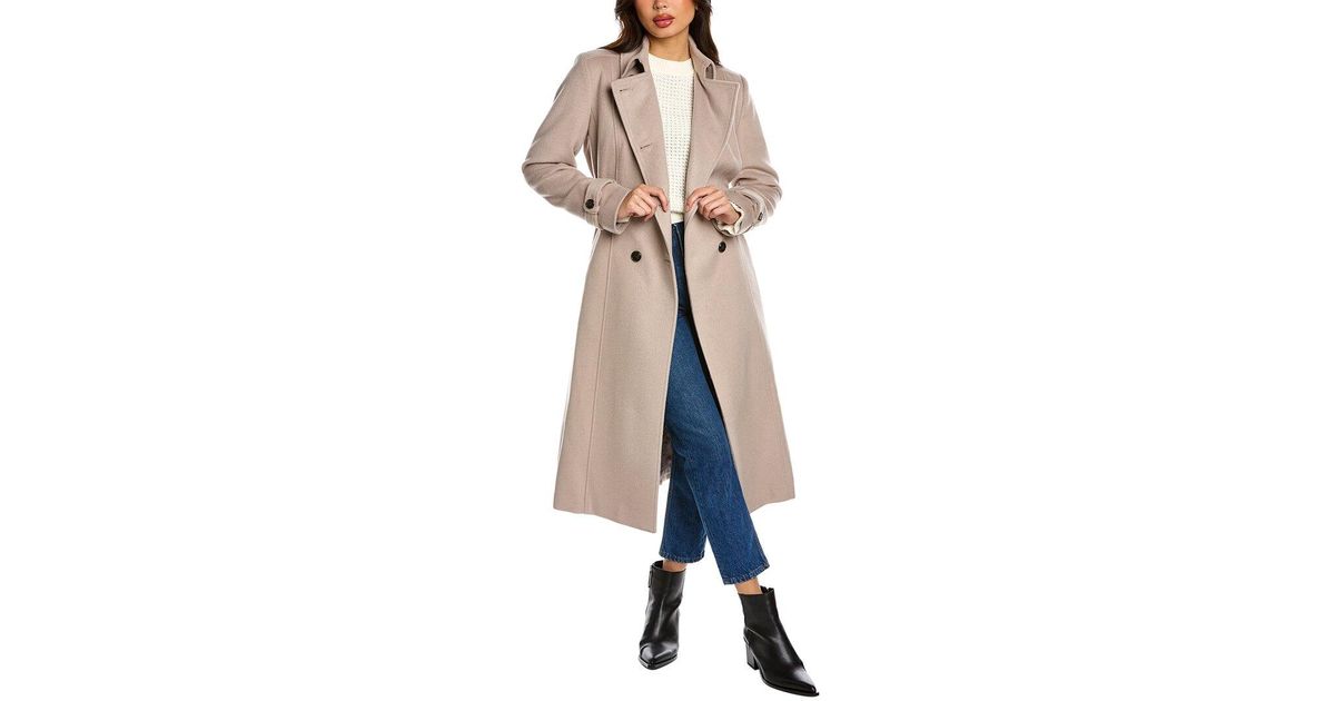 Cole Haan Woolblend Trench Coat in Natural Lyst UK