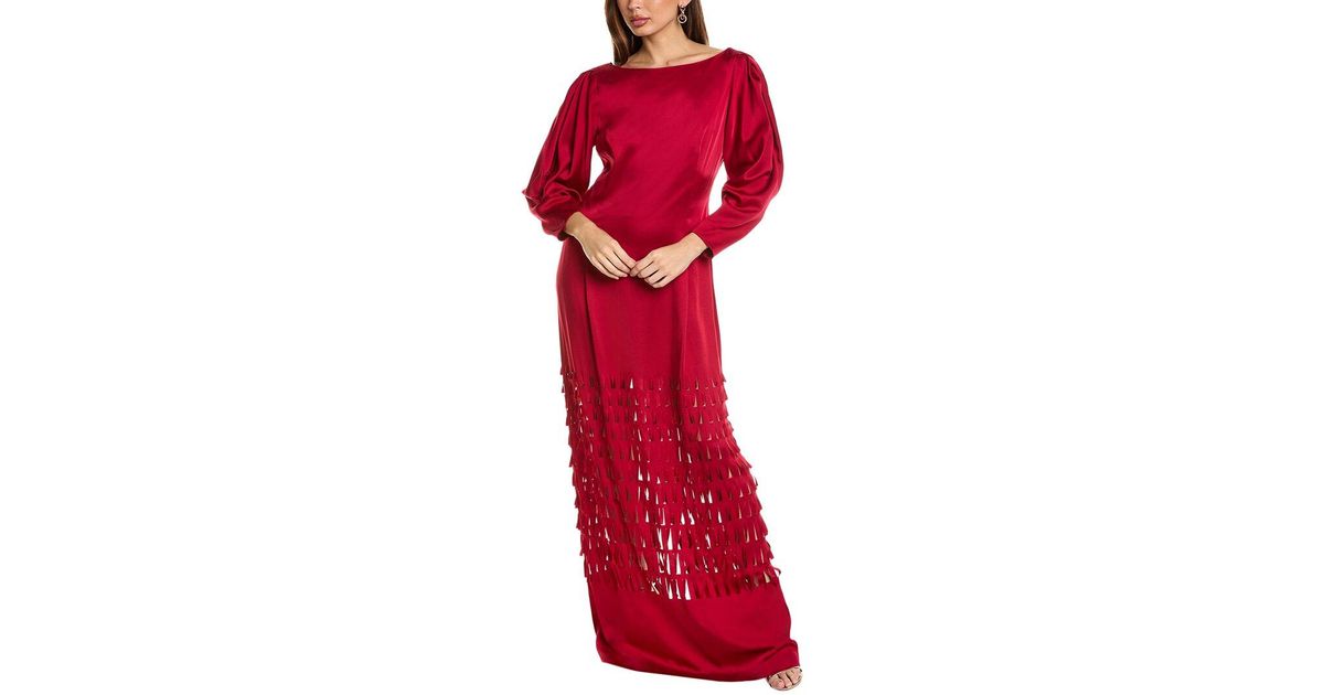 Alberta Ferretti Laser Cutout Gown in Red Lyst UK
