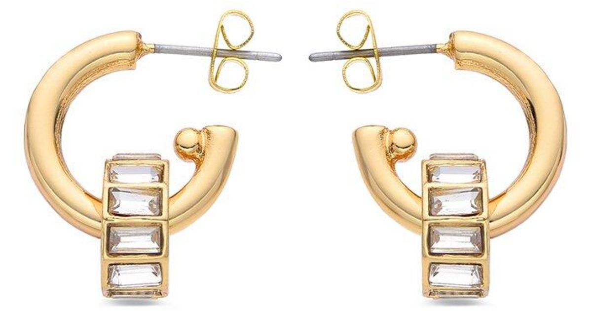 Eye Candy LA Cz Claire Half Loop Earrings in Metallic | Lyst