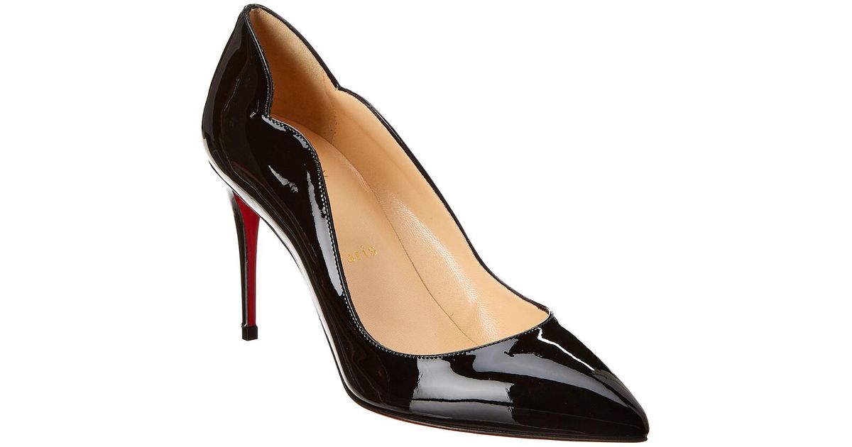 Christian Louboutin Leather Hot Chick 85 Patent Pump in Black - Lyst