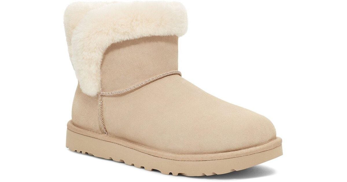 UGG Saniya Mini Suede Classic Boot in Natural | Lyst