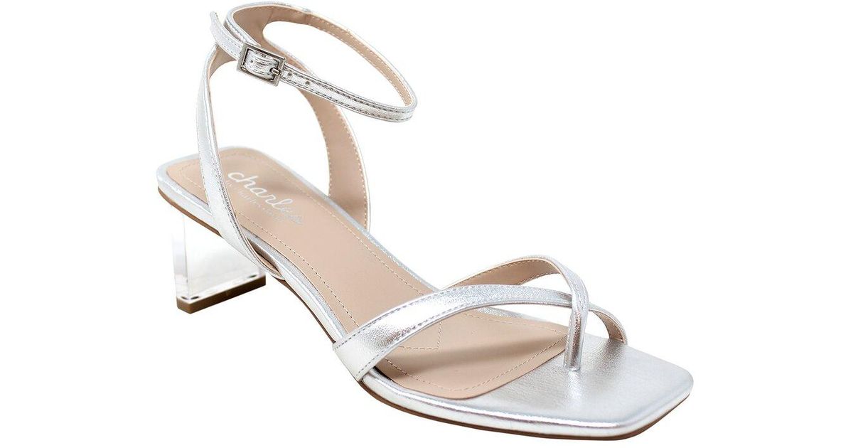 Charles David Fancy Leather Sandal in White | Lyst