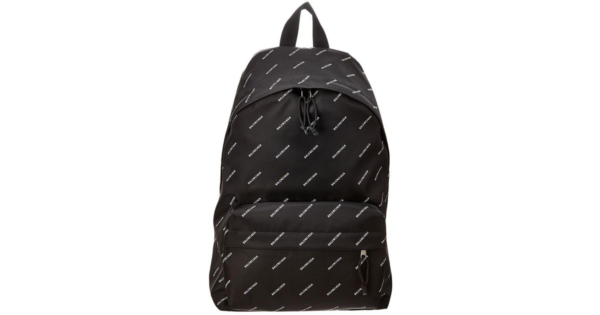 Balenciaga logo printed backpack - Black