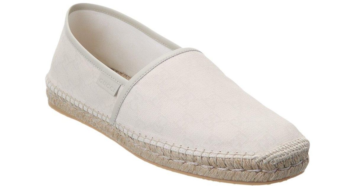 Gucci GG Canvas & Leather Espadrille in White for Men | Lyst