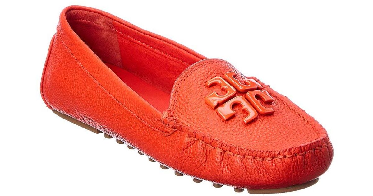 Tory Burch Lowell 2 Leather Driver in Red | Lyst UK
