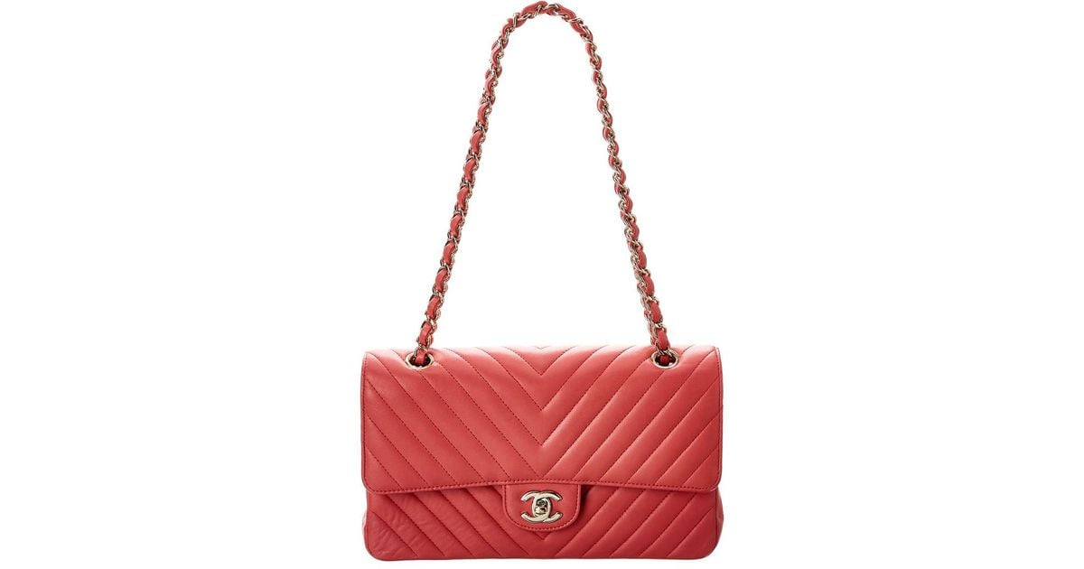 CHANEL CHANEL Matelasse W Flap Chain Shoulder Bag SHW Caviar leather Red  Used Women