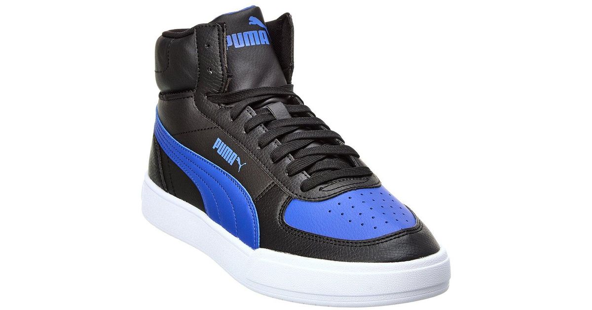PUMA Caven Mid Leather Sneaker in Blue for Men | Lyst