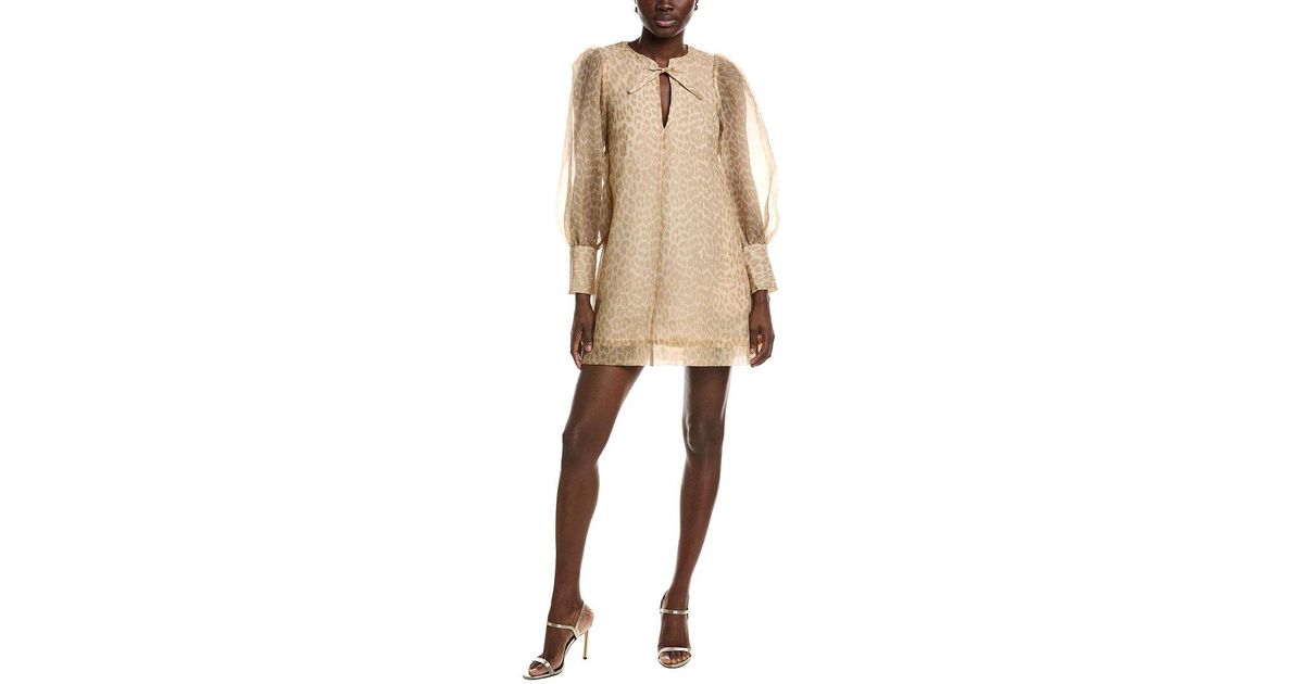 open lace back dress Ganni Organza Circle Collar Mini Dress