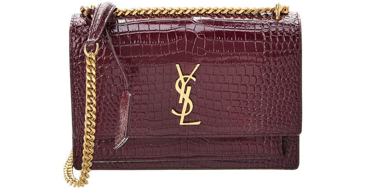 Ysl sunset bag burgundy clearance