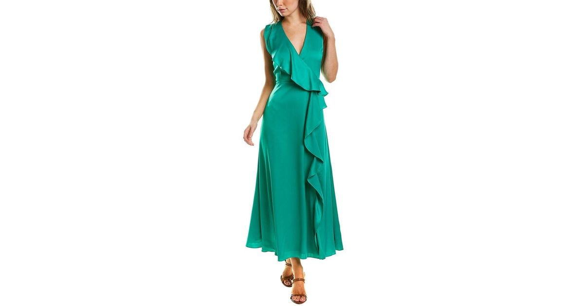 Ted Baker Florili Ruffle Midi Dress in Green | Lyst