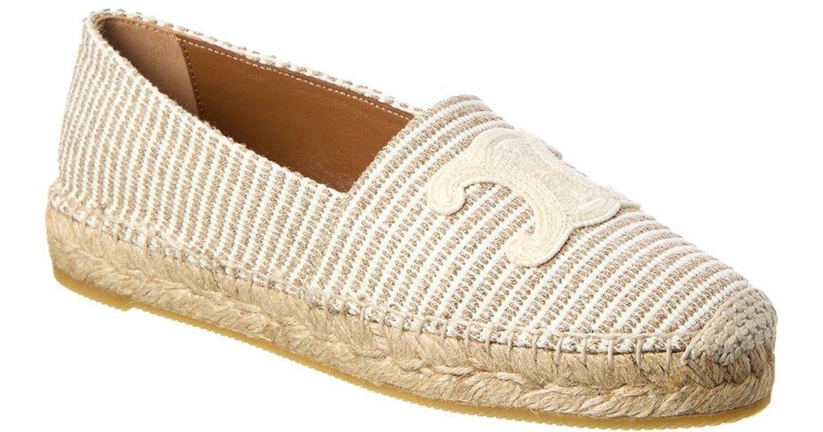 LES ESPADRILLES CELINE WITH TRIOMPHE SIGNATURE IN TWEED & CALFSKIN