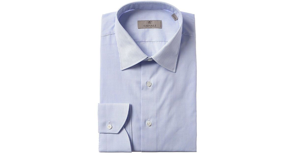 Canali Dress Shirt in Blue for Men Lyst
