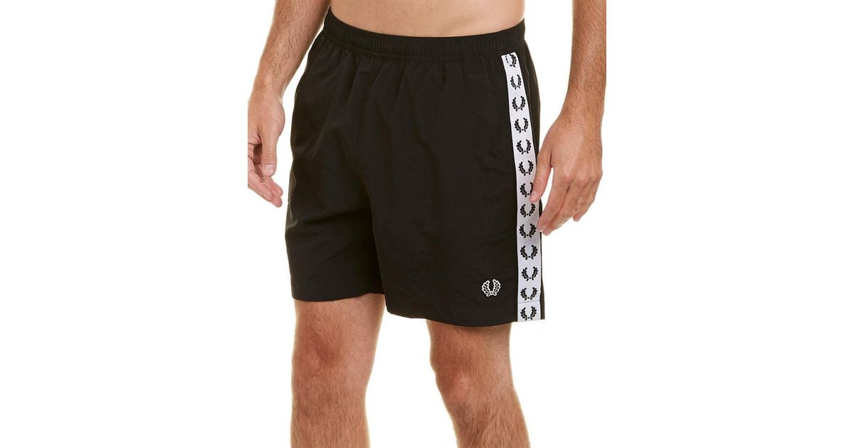 fred perry taped swim shorts