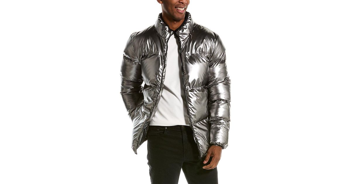 Metallic Puffer Jacket | boohooMAN USA