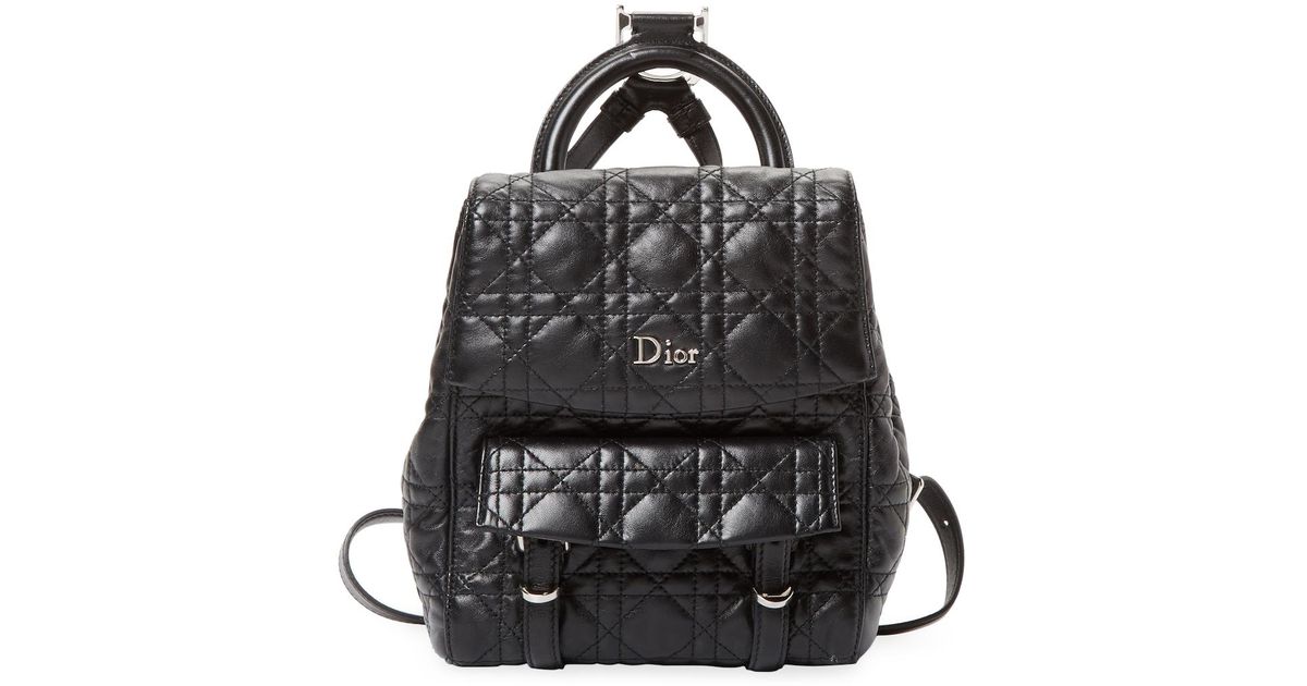 Dior Quilted Leather Backpack in Black 