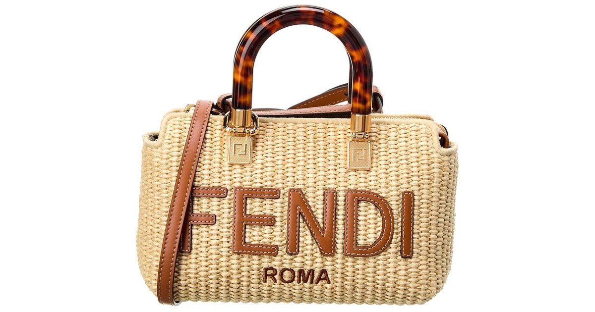 【関税&送料込】Fendi Embroidered Raffia Medium By The Way H fendi-Beige-Dnu-By-The-Way-
