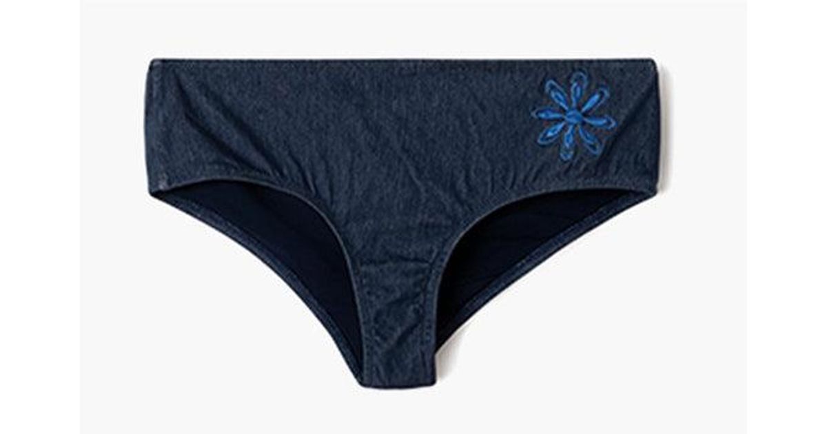 GIMAGUAS Denim Topanga Bikini Bottom in Blue Lyst