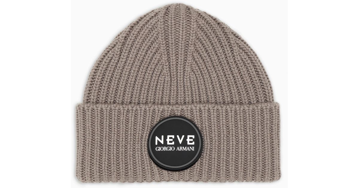 Giorgio Armani Neve Cashmere Beanie Hat in Grey for Men Lyst UK