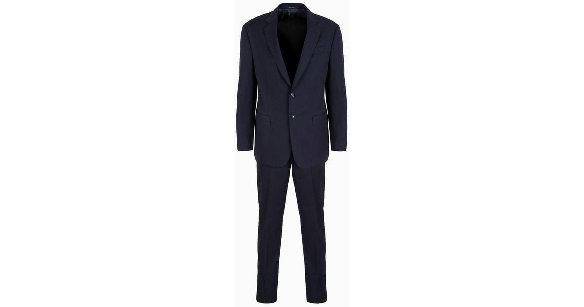 Giorgio Armani Single breasted Soft Line Suit In Virgin Wool in Blue for Men Lyst